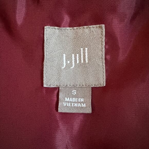 J. Jill Puffer Vest Womens Front Zip Snap Pockets Goose Down Size Small EUC Plum - Picture 7 of 9